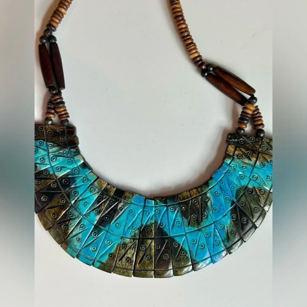 Vintage Handcrafted Artisan Necklace Bohemian Jewelry Beaded Necklace